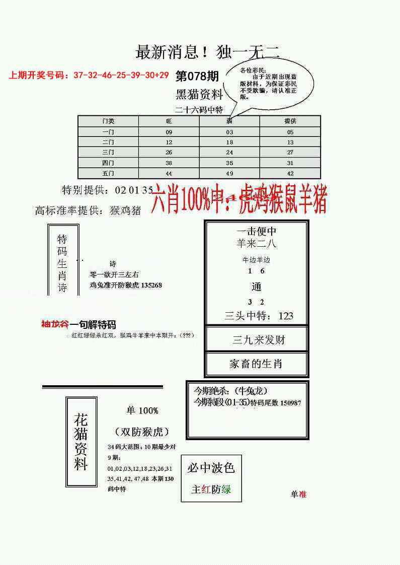078期独一无二(正)[图]